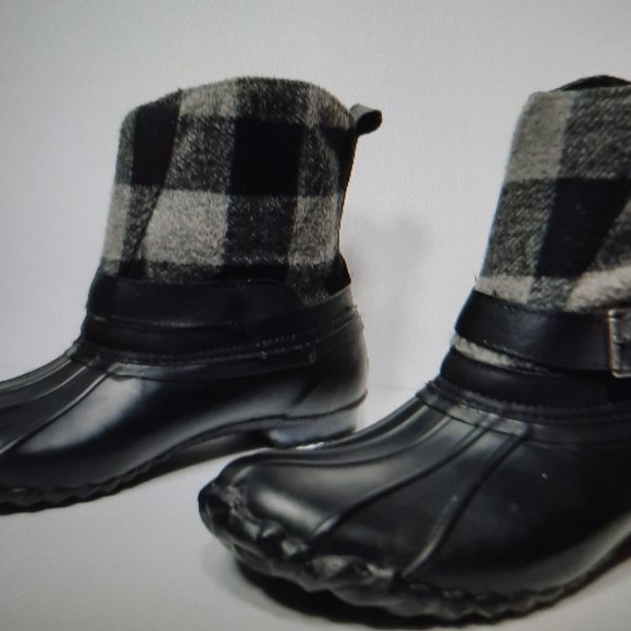 Chooka Eastlake Wool Quilted Duck Boots Waterproof Blk/Gray Duck Boots Size 10 - Picture 3 of 11